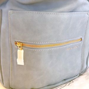 NWOT Fawn Design Limited Edition Dusty Blue Original Size diaper bag